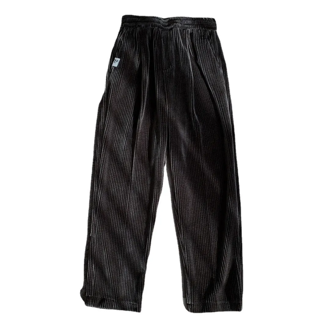 Men Pants Corduroy Men's Autumn and Winter Loose Track Pants