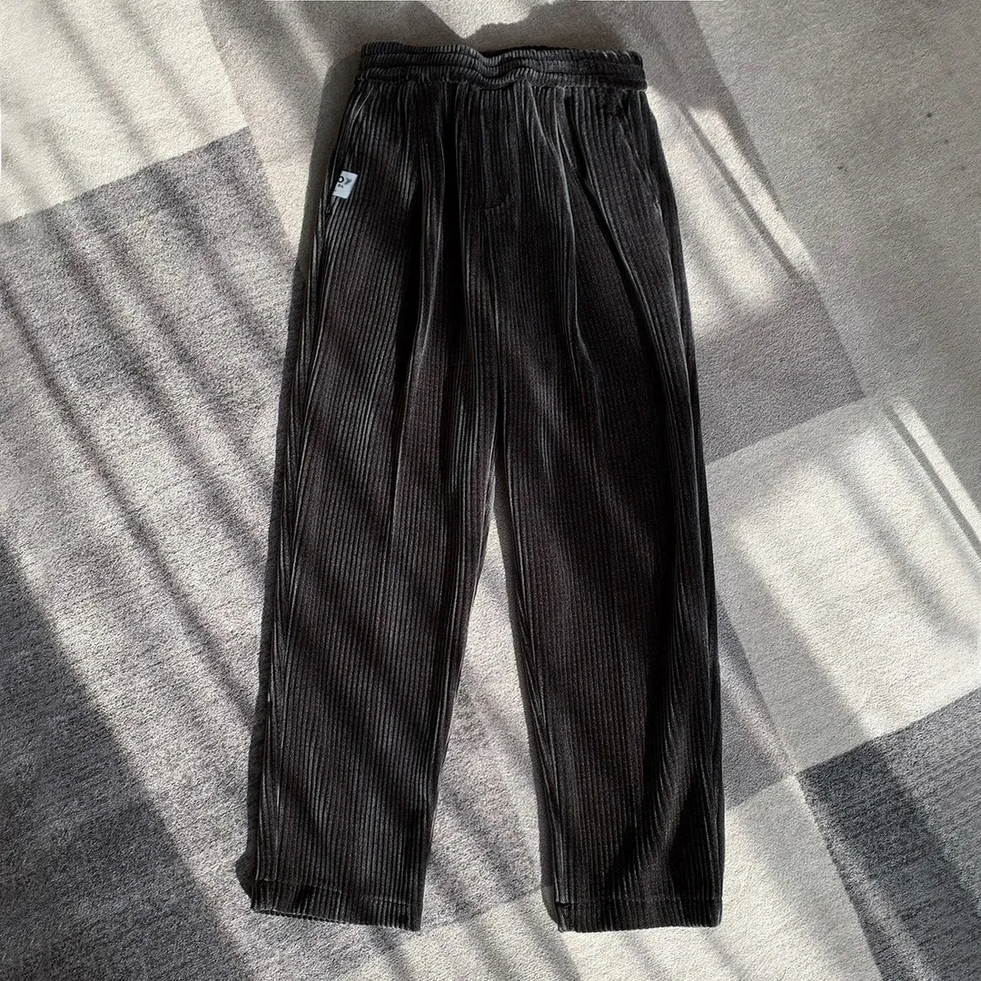 Men Pants Corduroy Men's Autumn and Winter Loose Track Pants