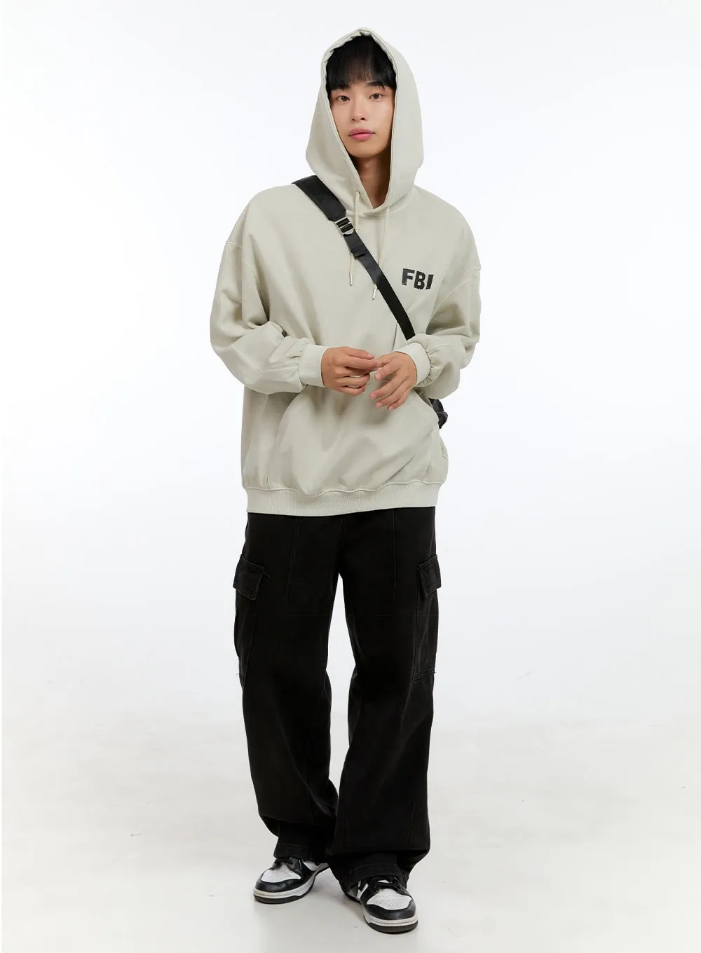 Men's Graphic Simple Lettering Hoodie (Beige) IG416