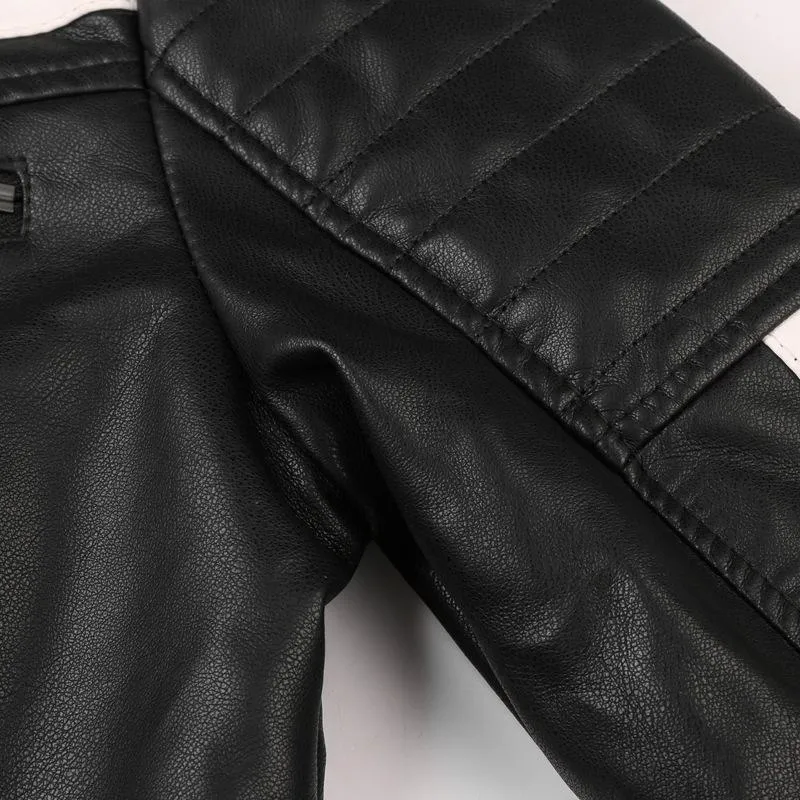 Men's Leather Jacket Fashion with Fleece Thicken Motorcycle Jacket Men Slim Style Quality Leather Jacket