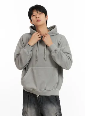 Men's Washed Cotton Hoodie (Gray) IG402