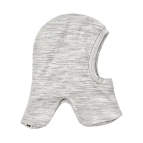 Merino Wool and Bamboo Child's Balaclava Hood: Light Grey