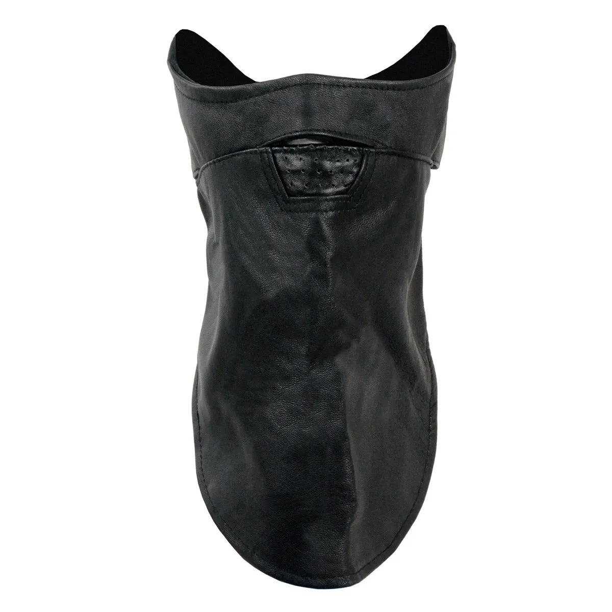 Milwaukee Leather SH163 Unisex Premium Leather Face Mask with Fleece Liner