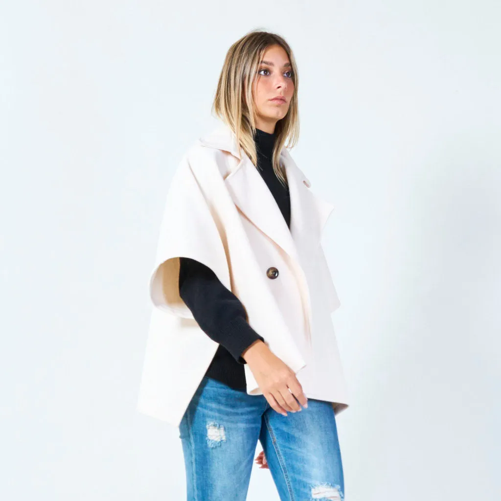 Modern cape-style wool jacket wholesale