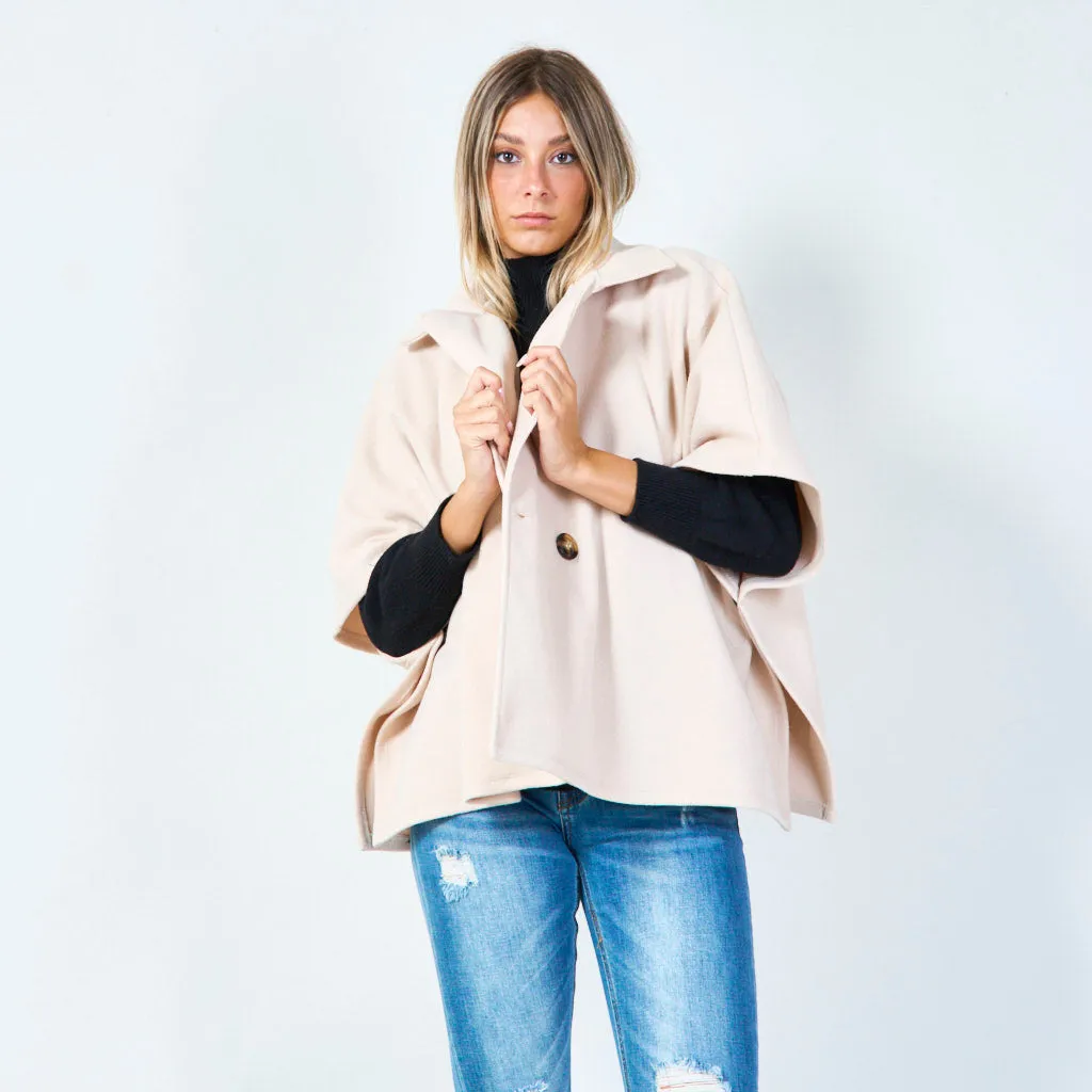 Modern cape-style wool jacket wholesale