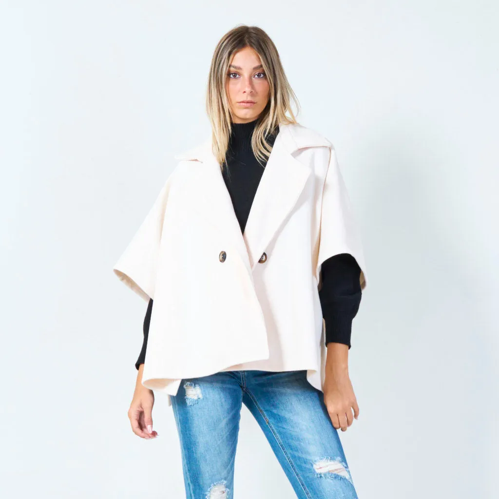 Modern cape-style wool jacket wholesale