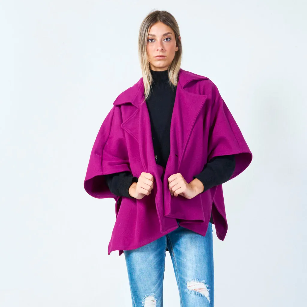 Modern cape-style wool jacket wholesale