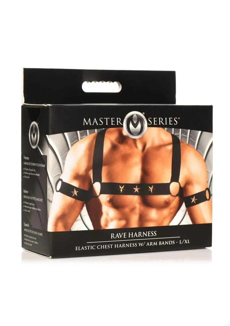 Ms Rave Chest Harness Lxl Blk/Gld