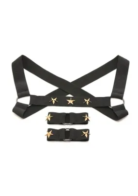 Ms Rave Chest Harness Lxl Blk/Gld