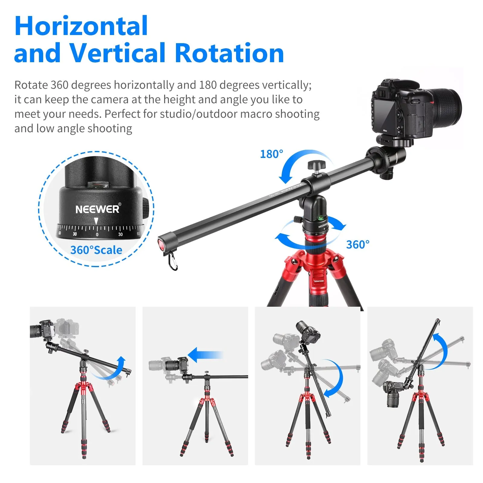 NEEWER ZW-02 19.7" Tripod Extension Boom Arm