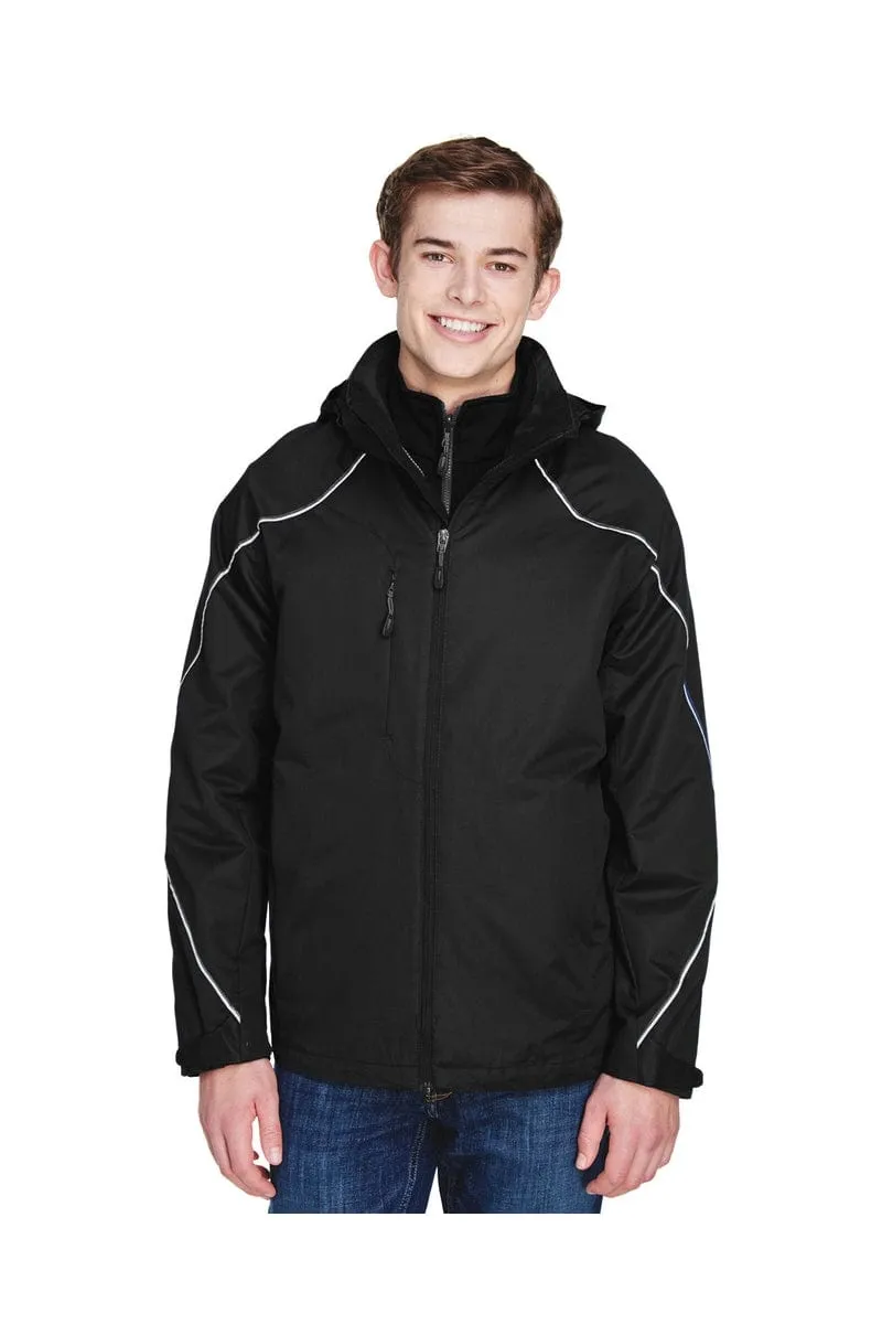 North End 88196T: Men's Tall Angle 3-in-1 Jacket with Bonded Fleece Liner