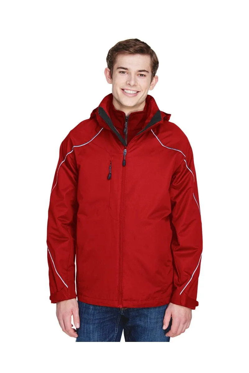 North End 88196T: Men's Tall Angle 3-in-1 Jacket with Bonded Fleece Liner