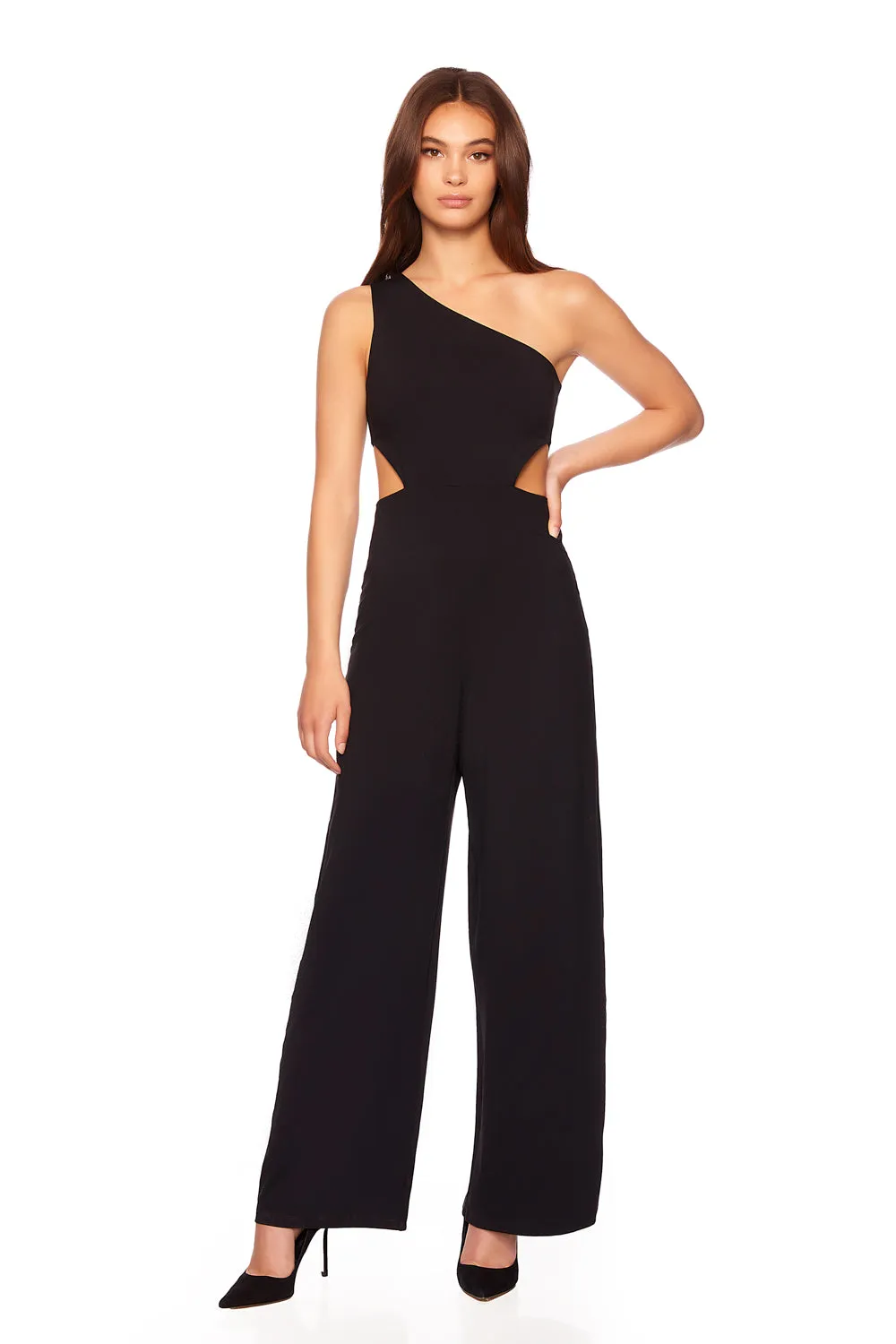 one arm cut out jumpsuit