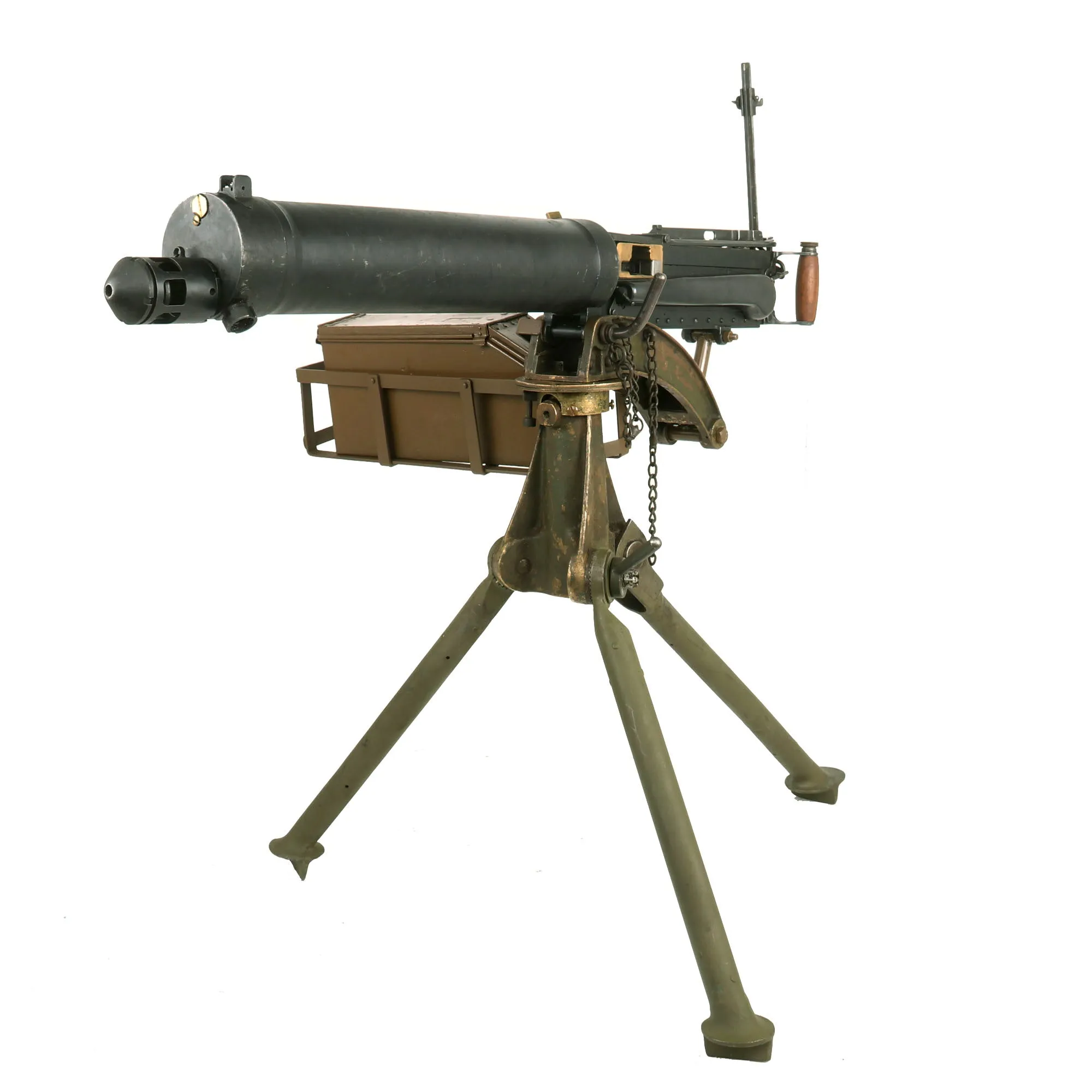 Original British WWII Vickers Display Medium Machine Gun Serial V4600 with Tripod & Accessories