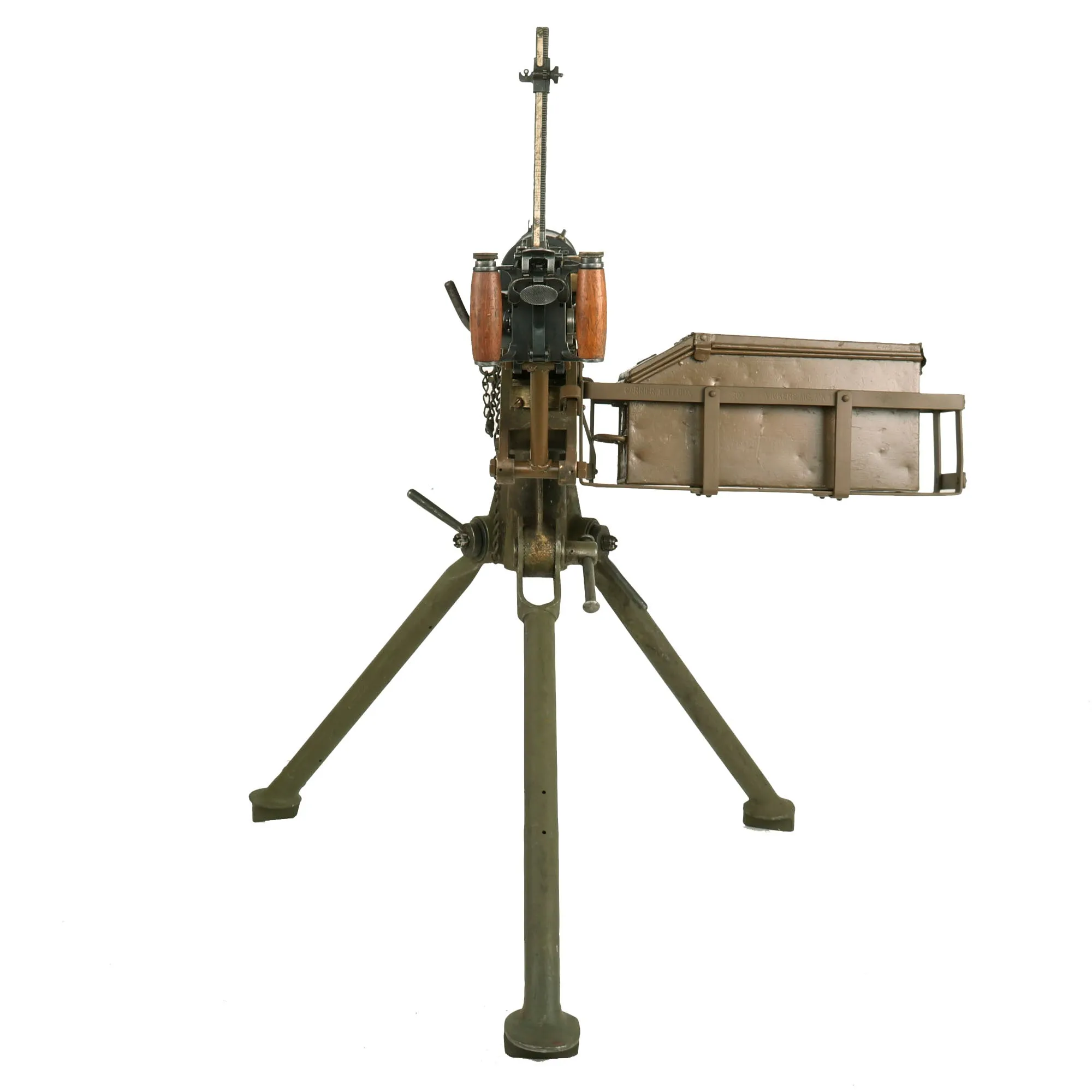 Original British WWII Vickers Display Medium Machine Gun Serial V4600 with Tripod & Accessories