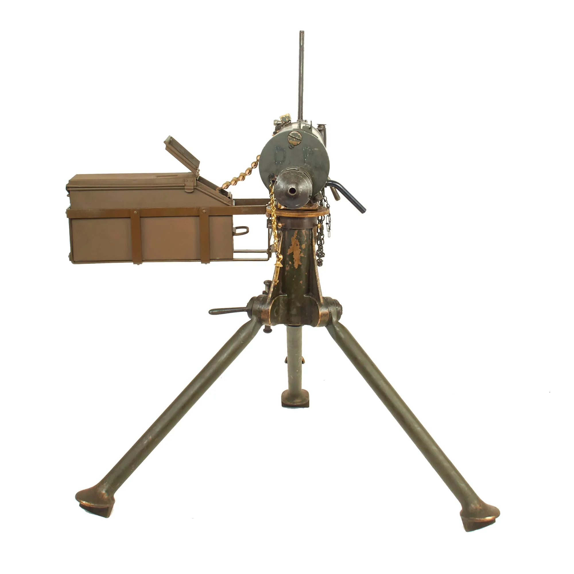 Original British WWII Vickers Display Medium Machine Gun with 1930 Dated Portuguese Tripod & Accessories