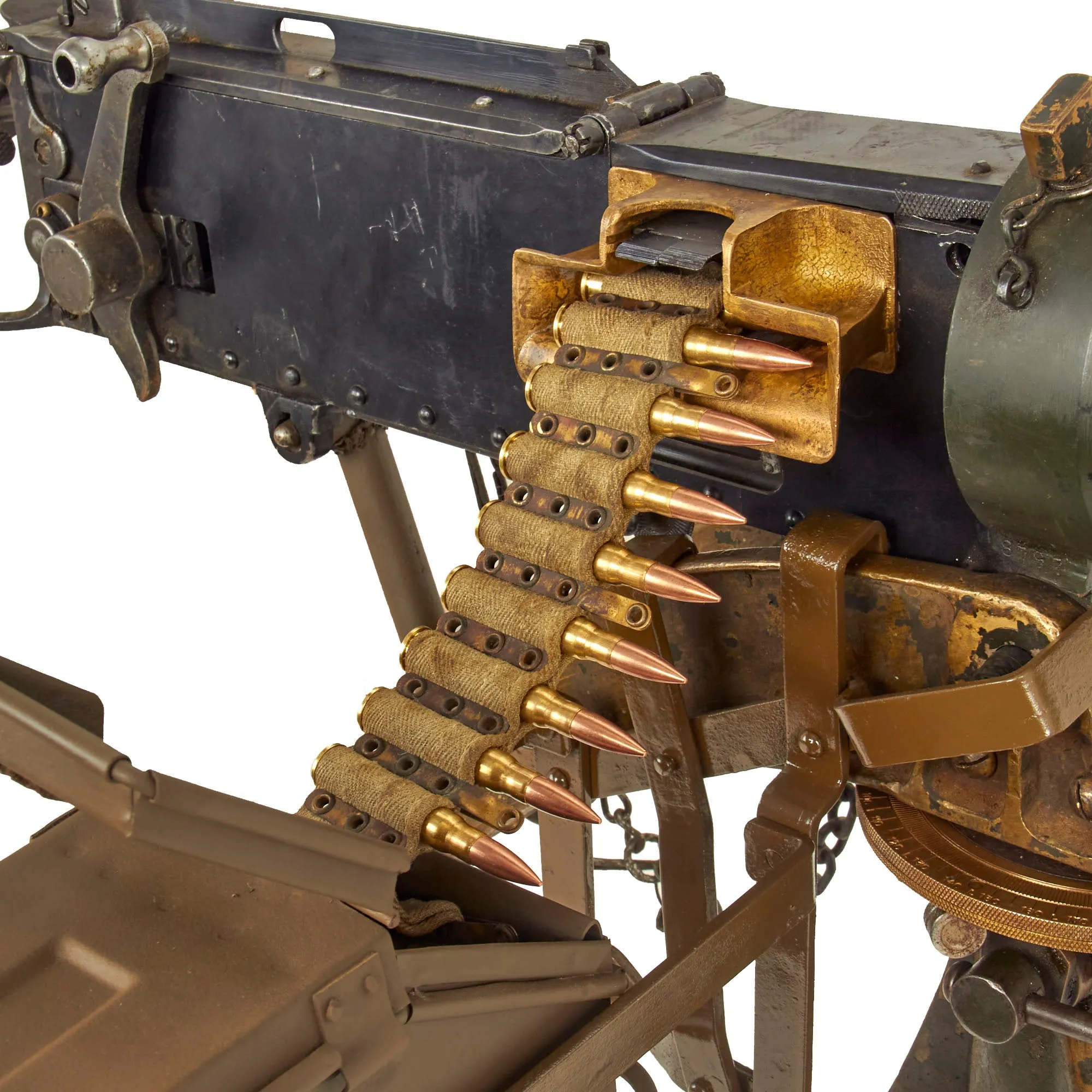 Original British WWII Vickers Display Medium Machine Gun with 1930 Dated Portuguese Tripod & Accessories