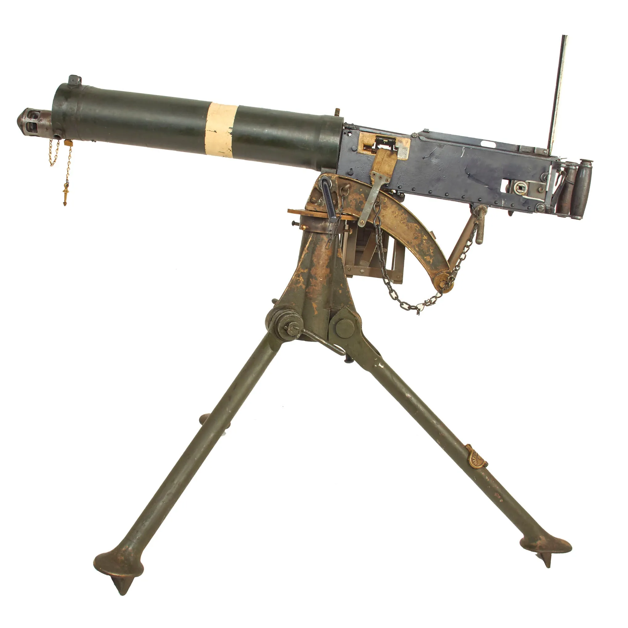 Original British WWII Vickers Display Medium Machine Gun with 1930 Dated Portuguese Tripod & Accessories