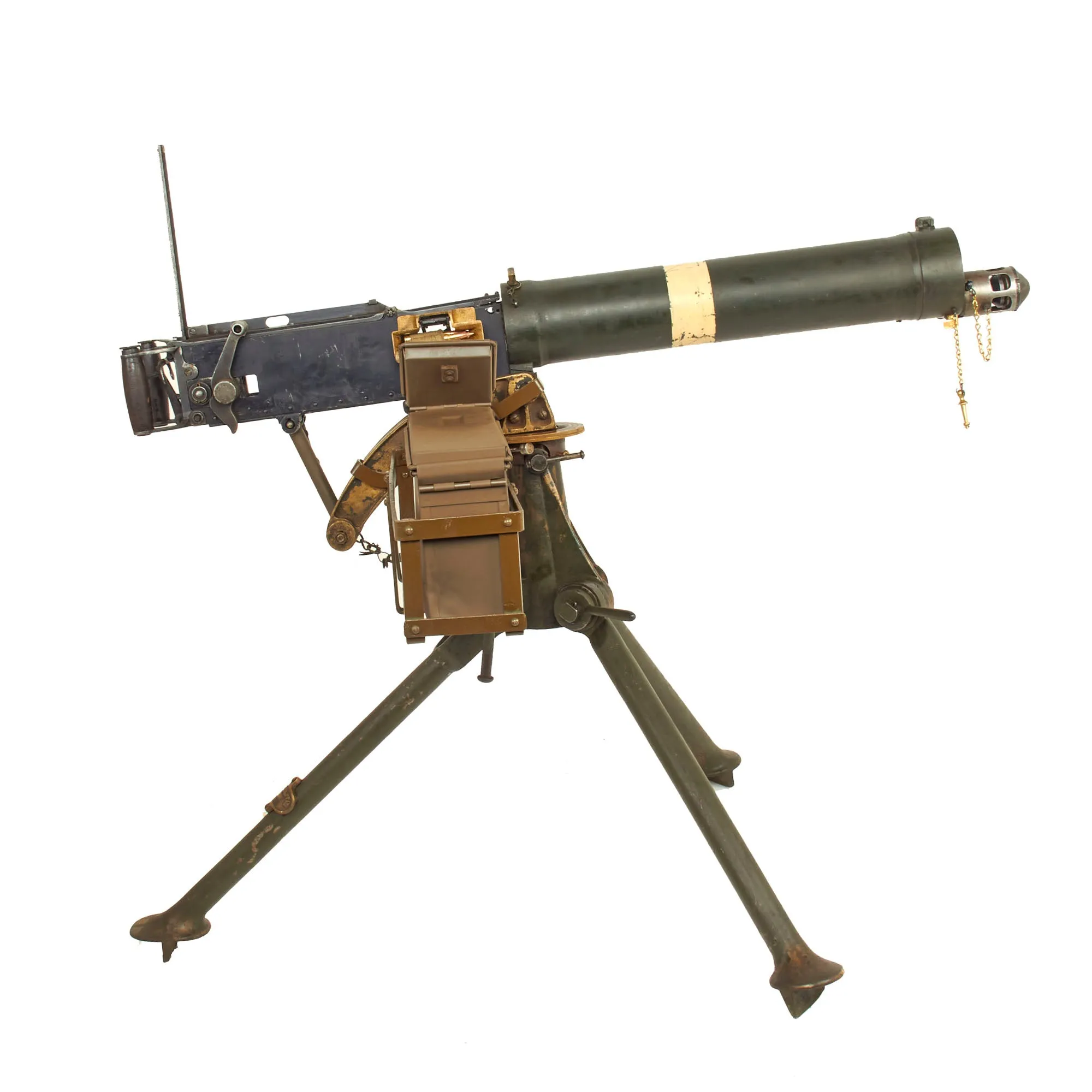 Original British WWII Vickers Display Medium Machine Gun with 1930 Dated Portuguese Tripod & Accessories