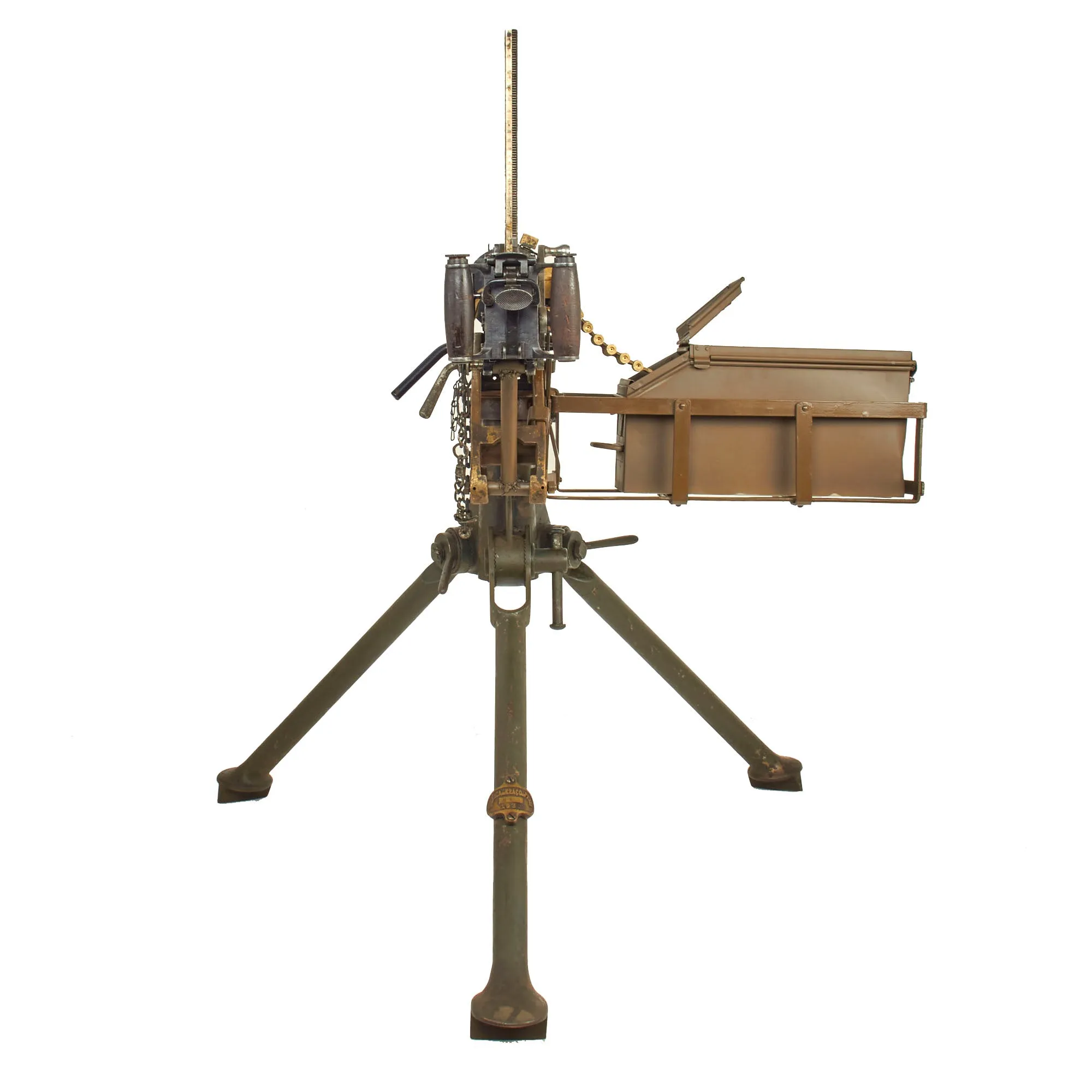 Original British WWII Vickers Display Medium Machine Gun with 1930 Dated Portuguese Tripod & Accessories