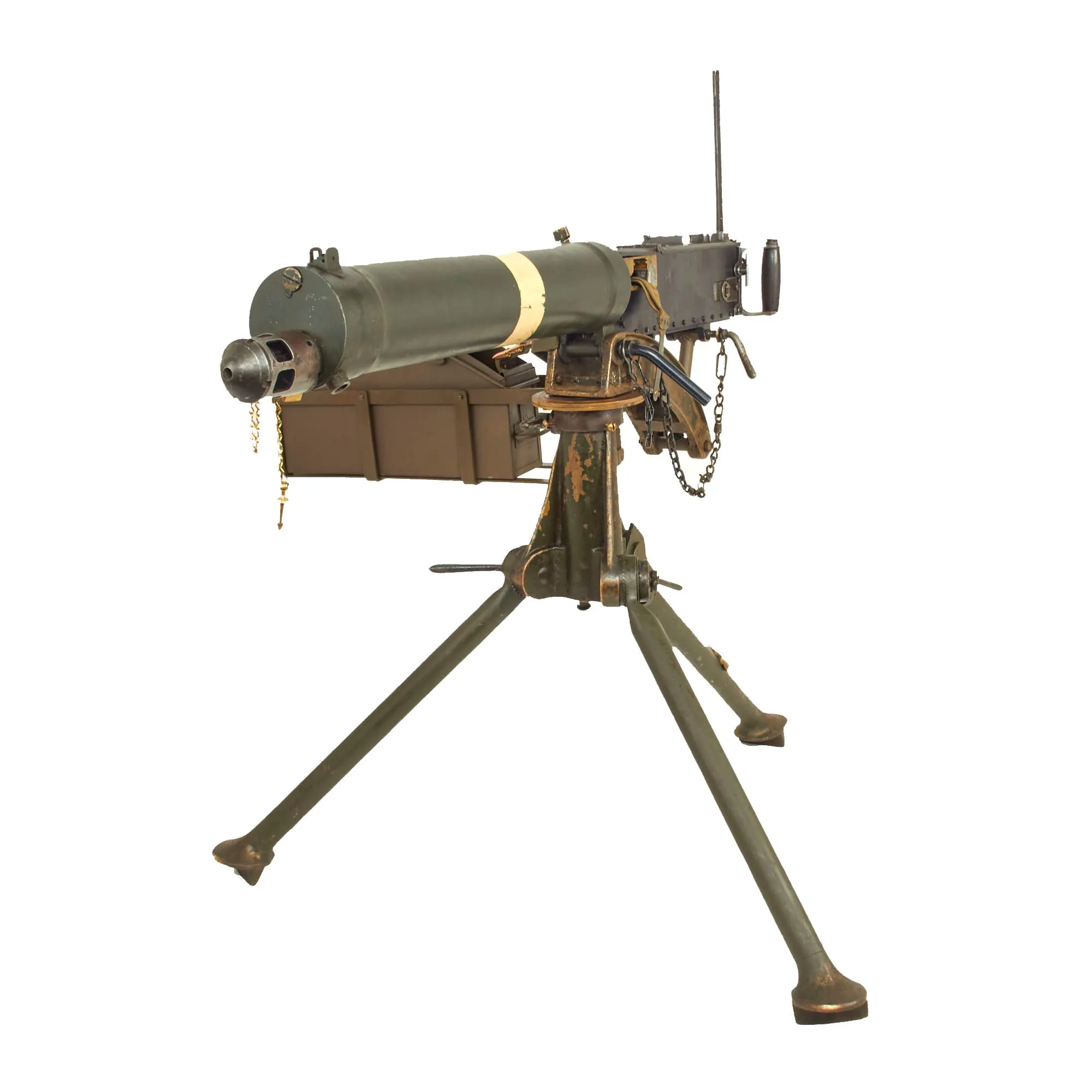 Original British WWII Vickers Display Medium Machine Gun with 1930 Dated Portuguese Tripod & Accessories