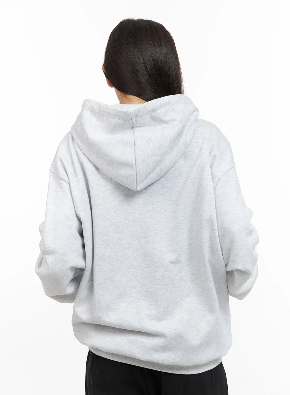 Oversize Lettering Cotton Zip Hoodie CS404