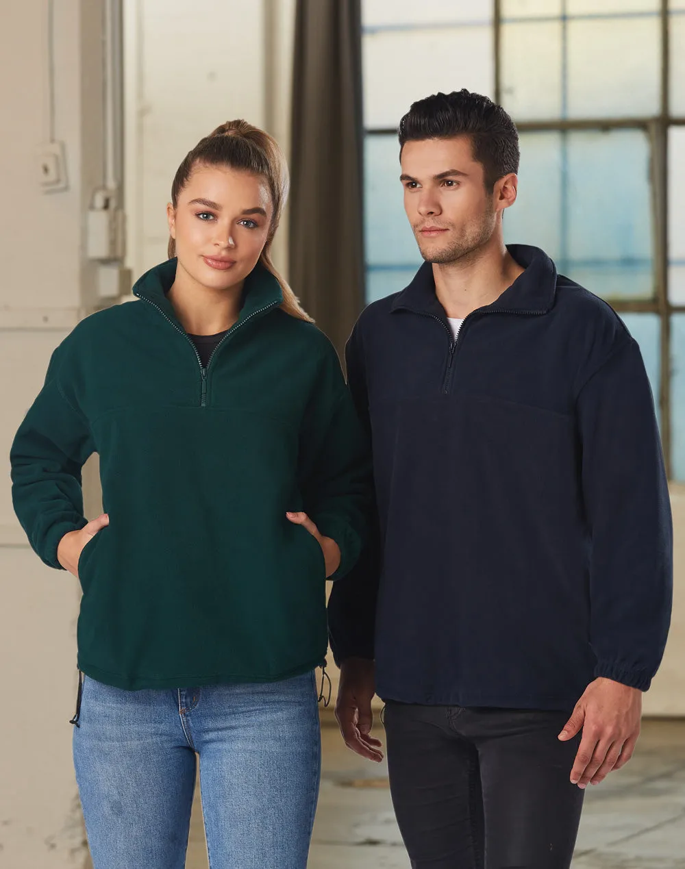 [PF01] Unisex Polar fleece Half Zip