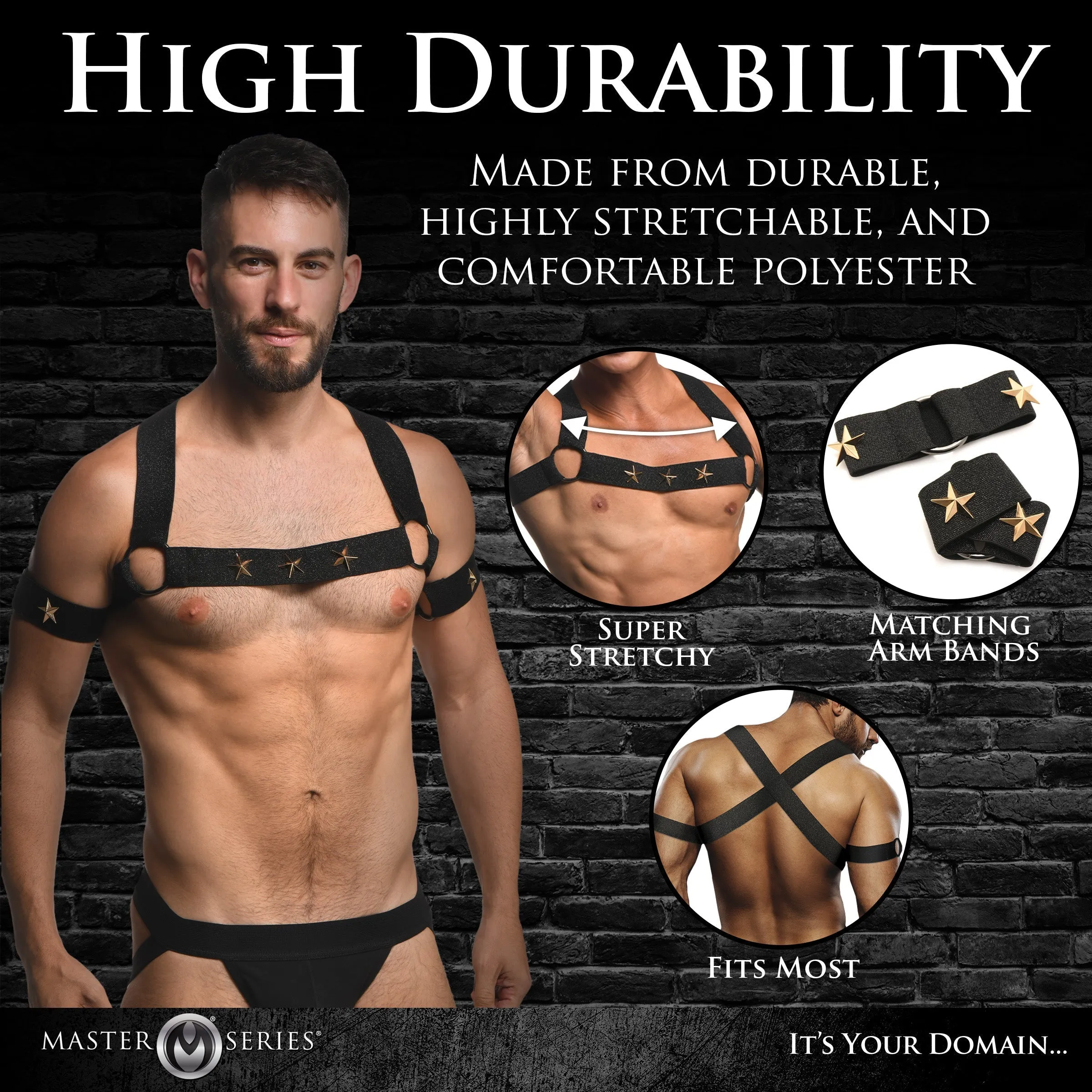 Rave Harness Elastic Chest Harness With Arm Bands -