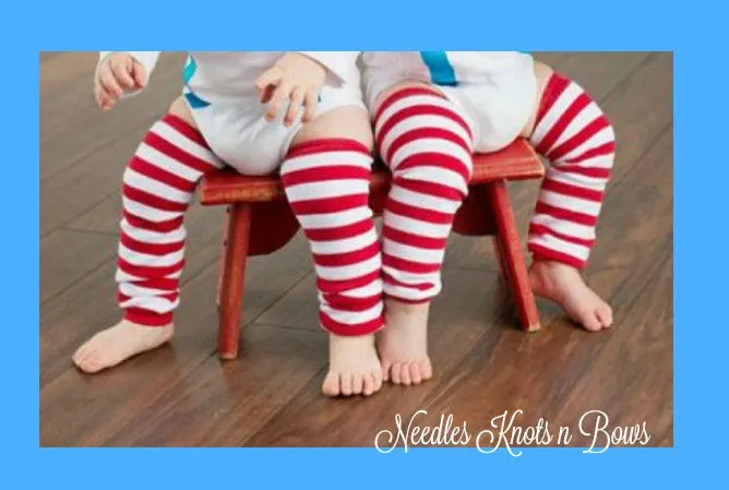 Red White Striped Leg Warmers, Baby Toddler