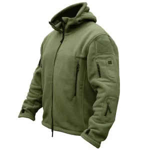 ReFire Gear Men's Warm Military Tactical Sport Fleece Hoodie Jacket, Army Green, SMall