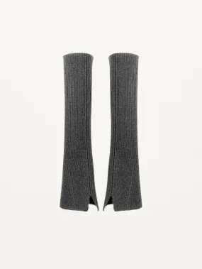 Ribbed Arm Warmers in Charcoal