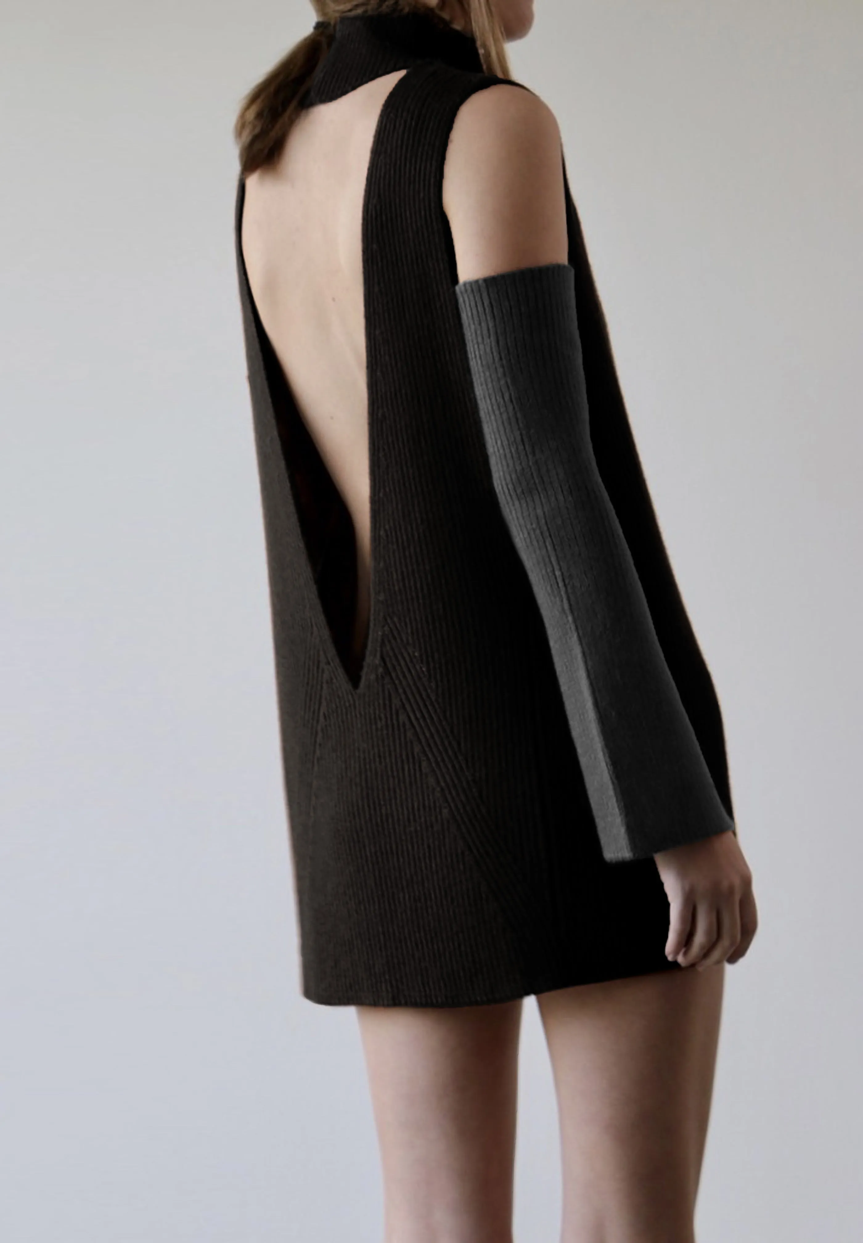 Ribbed Arm Warmers in Charcoal