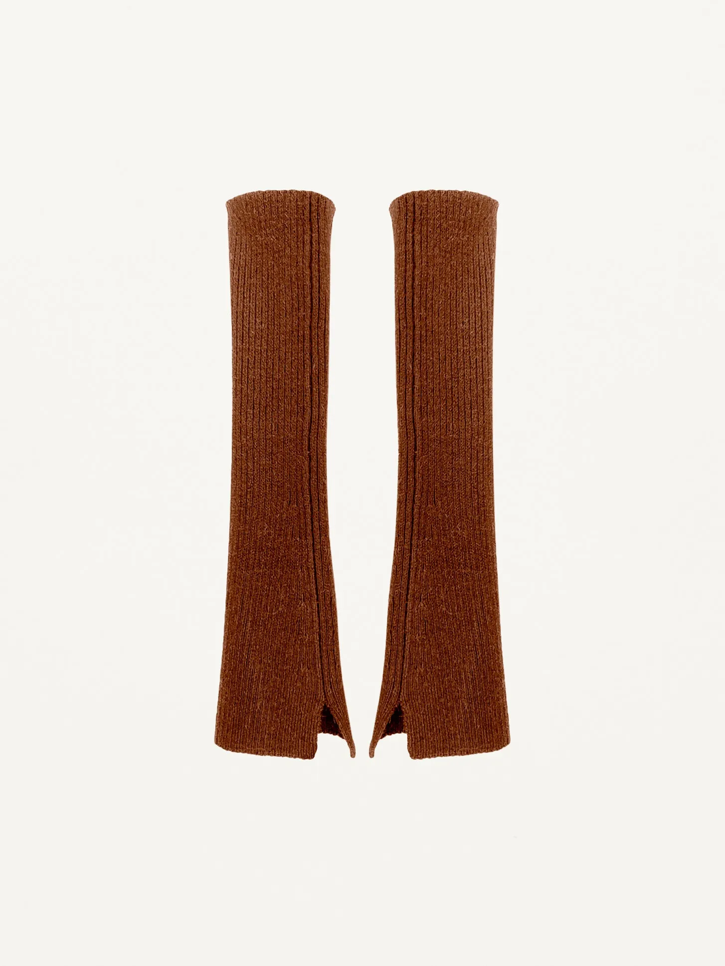 Ribbed Arm Warmers in Cognac