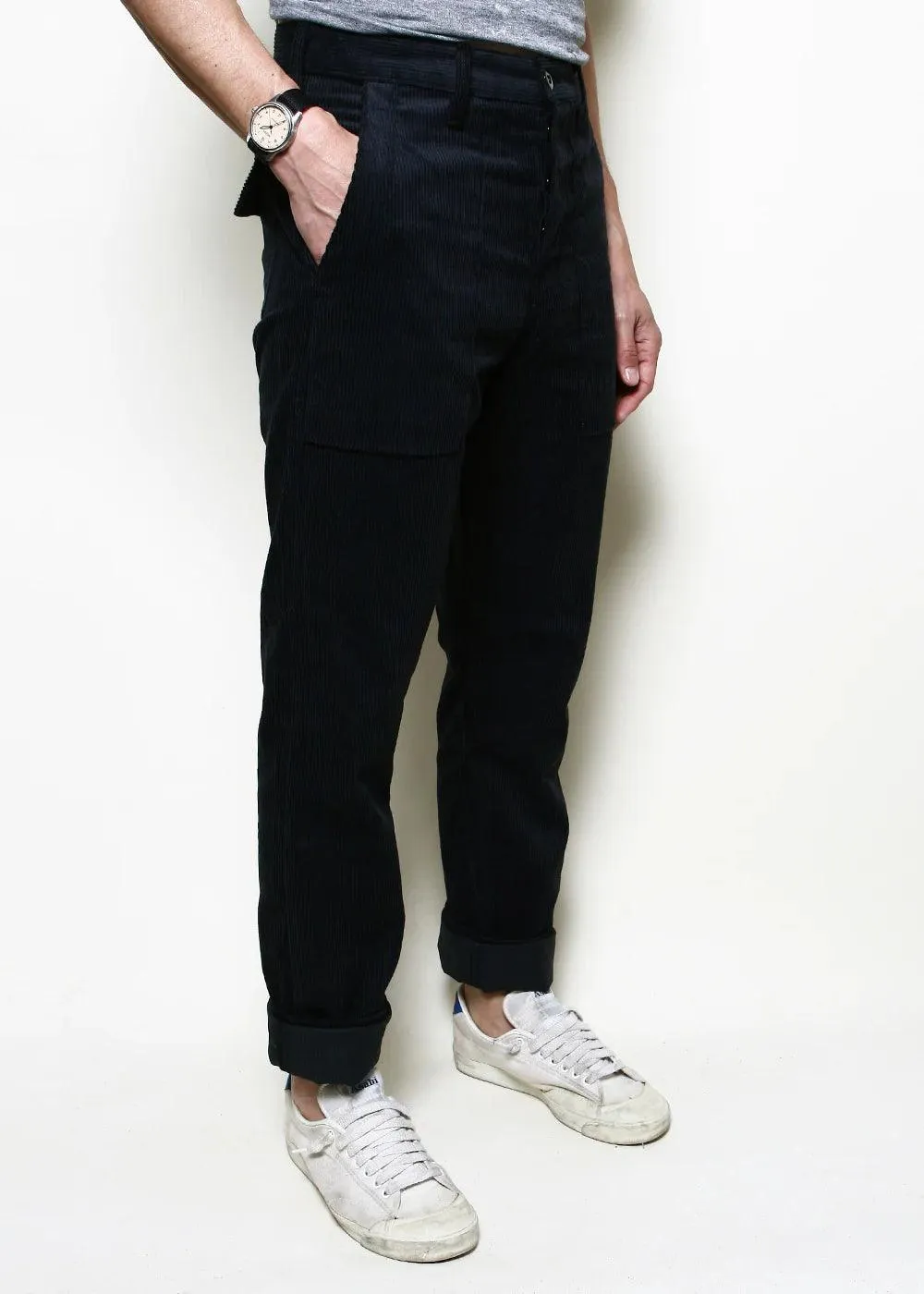 Rogue Territory - Corduroy Fatigue Pants in Black