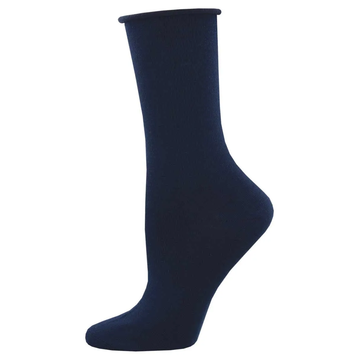 Roll Top Bamboo (Asst. Colors) Women's Crew Socks