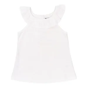 Ruffle Collar Top - White