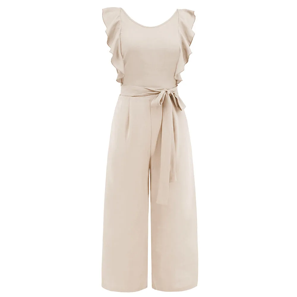 Ruffle Sleeveless  Jumpsuit