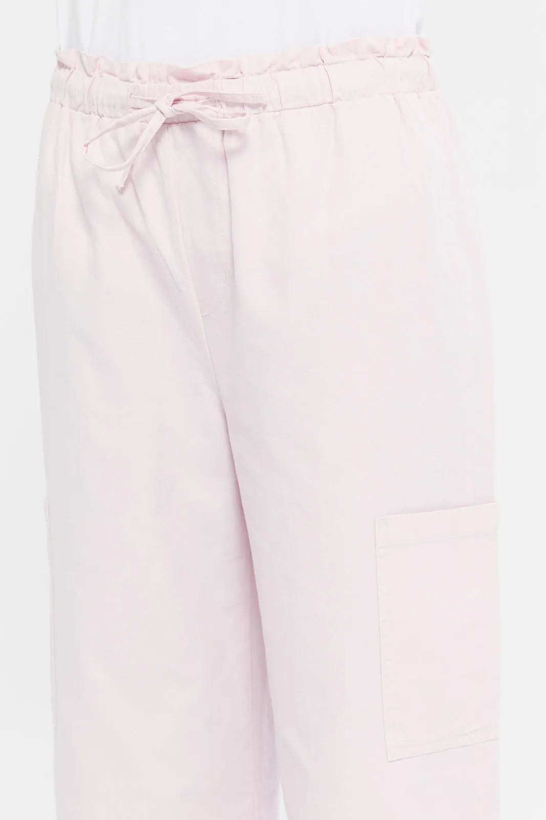 Senior Girls Pink Culotte Pants With Side Pocket