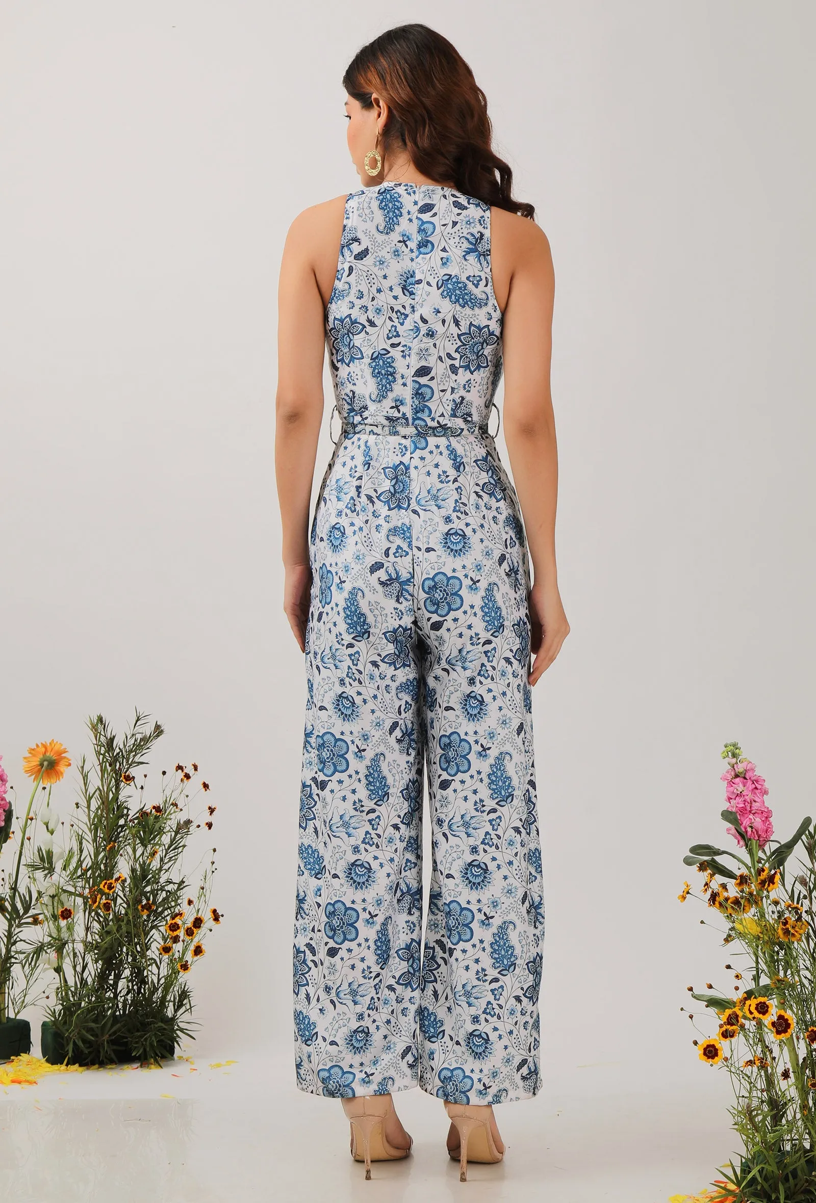 Serena Floral Chintz Jumpsuit With Belt