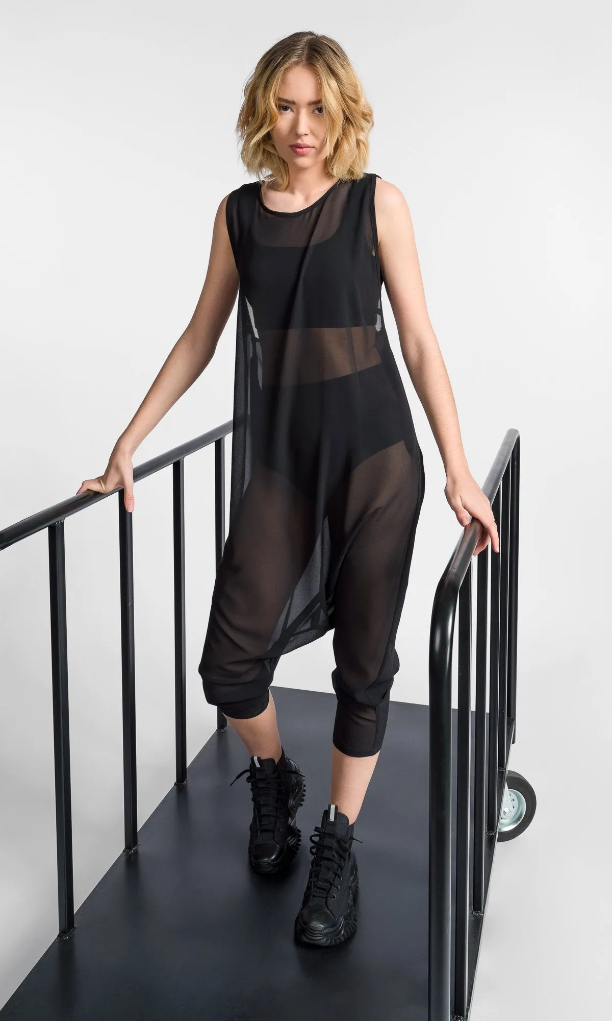 Sheer Drop Crotch Jumpsuit