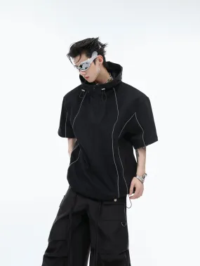 Short Sleeve Hoodie & Wide-Leg Straight Cargo Pants Setup WN6489