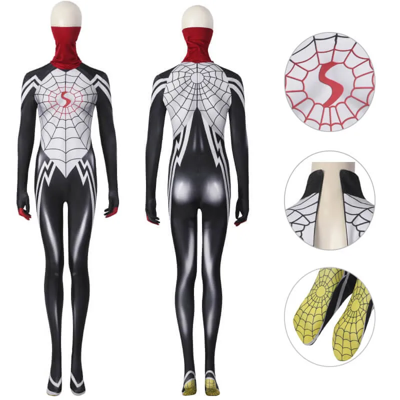 Silk Cindy Moon Bodysuit Spider-Woman Cosplay Suit 3D Print Bodysuit Becostume