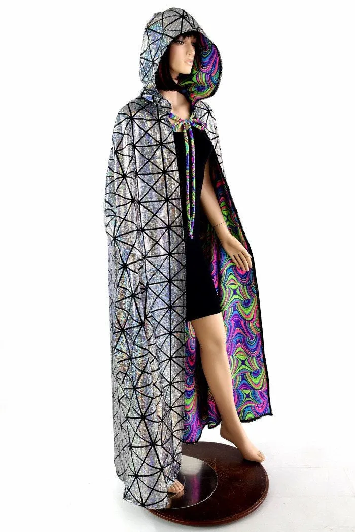 Silver & Glow Worm Reversible Cape