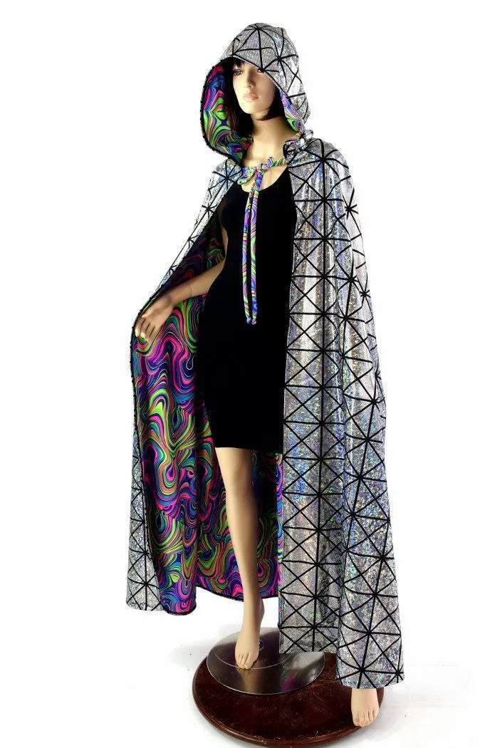 Silver & Glow Worm Reversible Cape