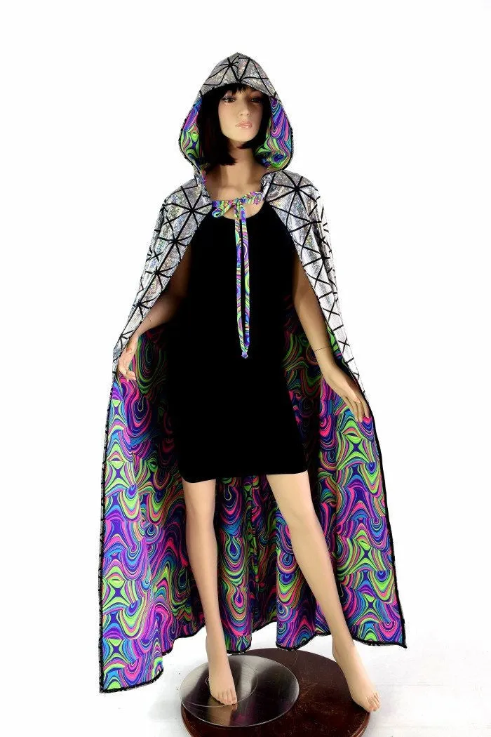 Silver & Glow Worm Reversible Cape