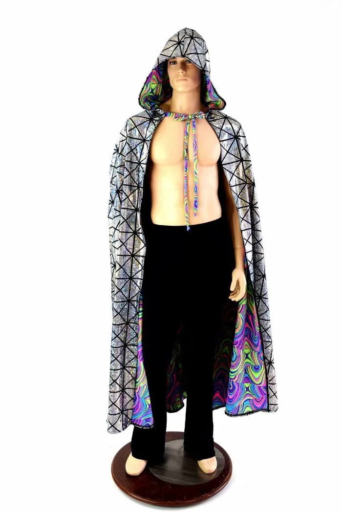 Silver & Glow Worm Reversible Cape