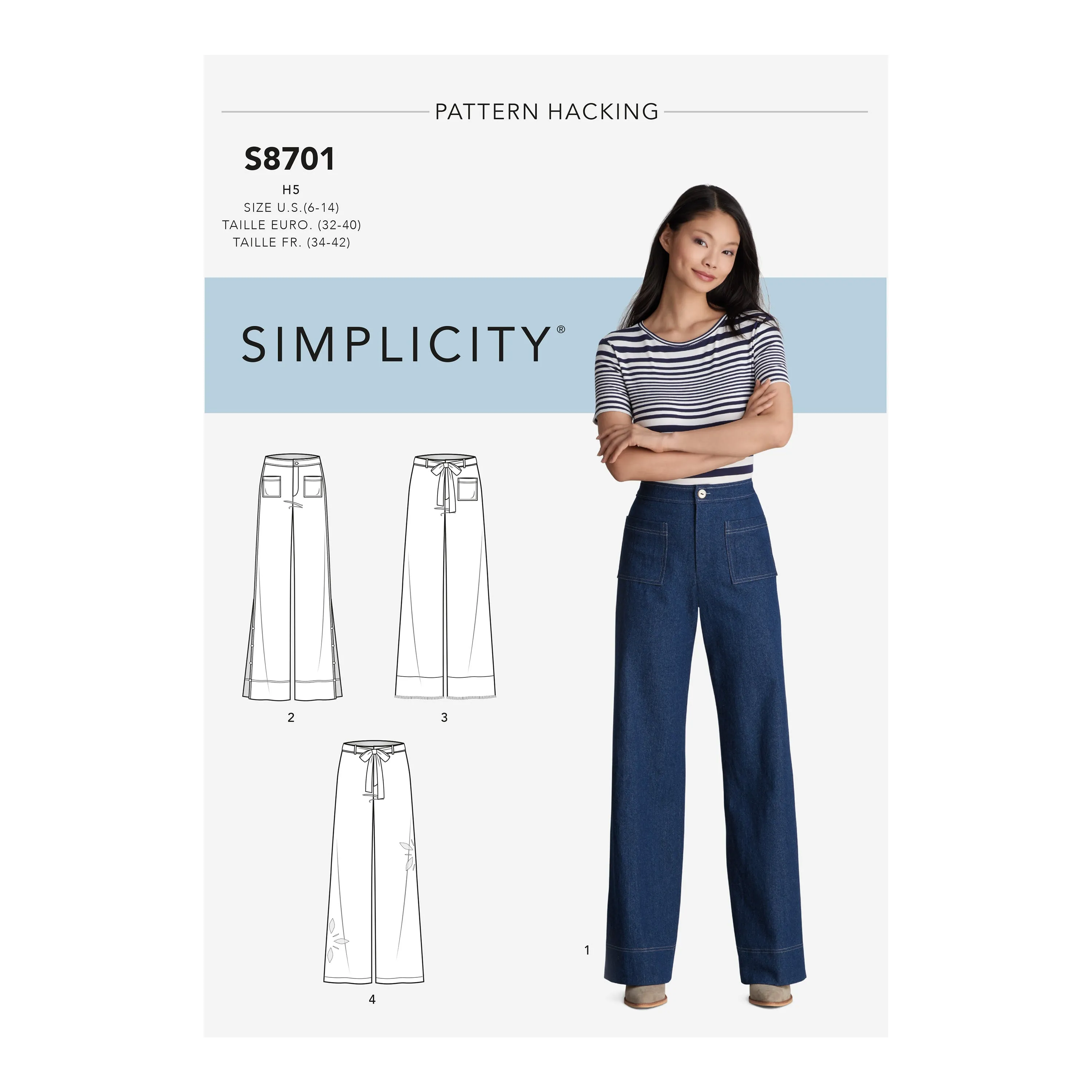 Simplicity Pattern 8701 Misses' Pants with Options for Design Hacking