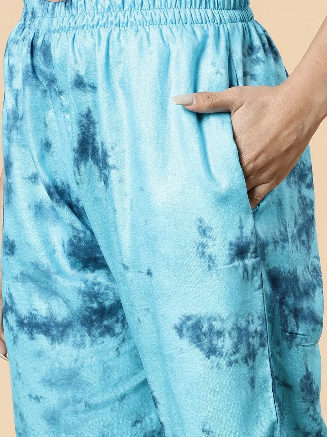 Skyblue Rayon TieDyePalazzo