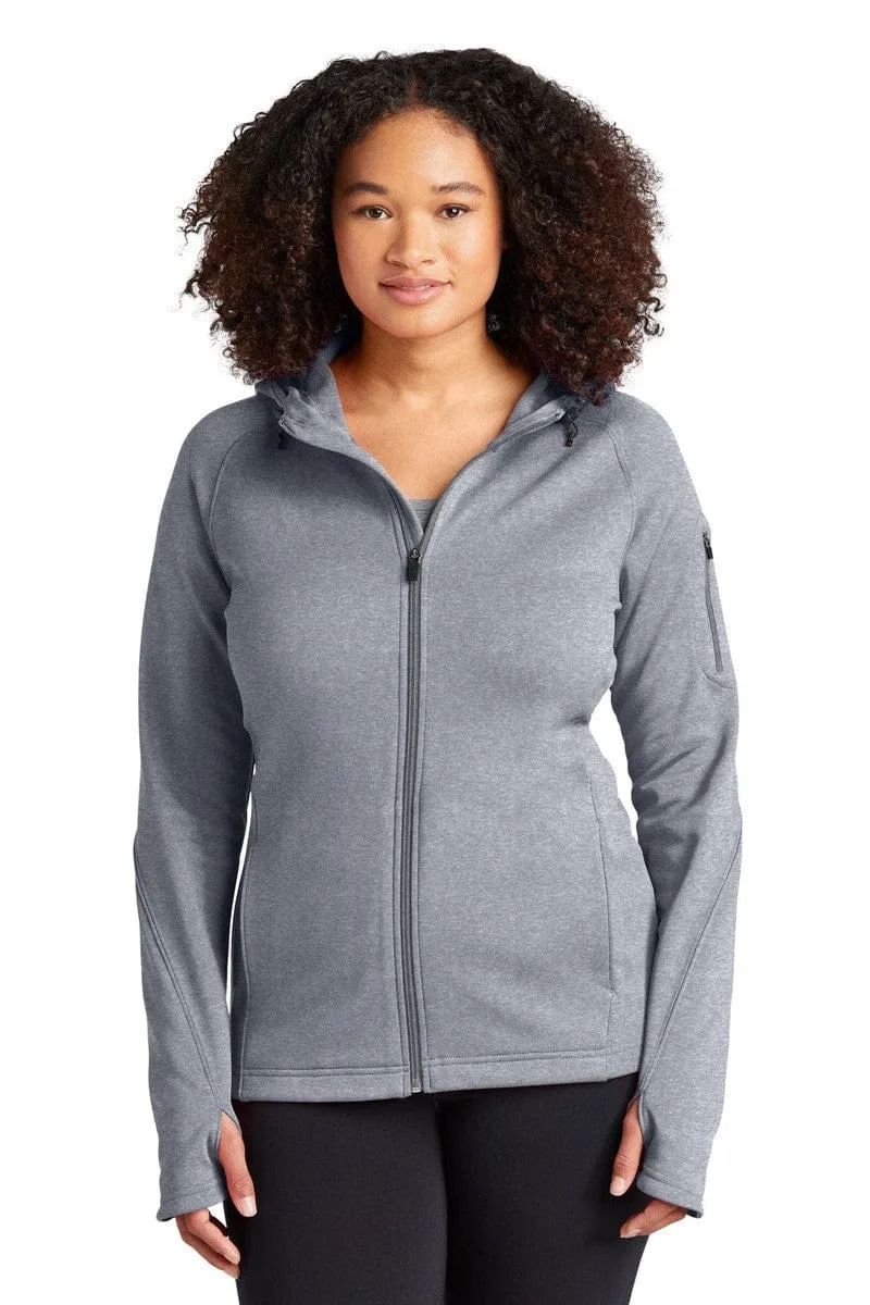 Sport-Tek L248:  Ladies Tech Fleece Full-Zip Hooded Jacket.