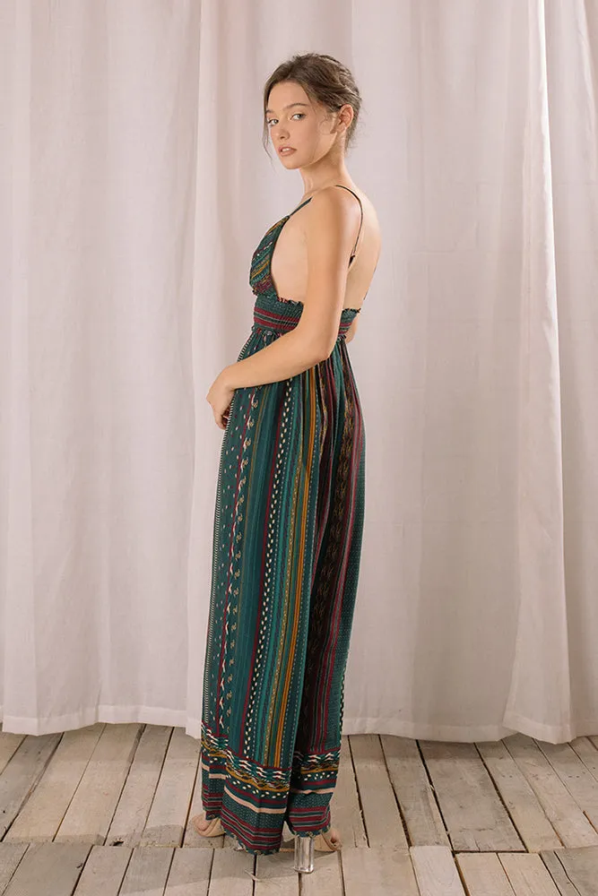 Storia Warm Stripes Tribal Jumpsuit